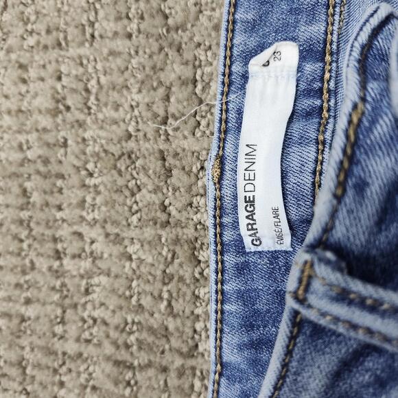 Garage Jeans Blue Flare Pockets Women’s Size 00 - Picture 9 of 9